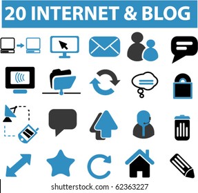 20 internet & blog signs. vector