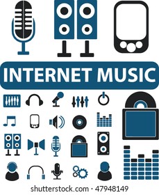 20 internet music signs. vector