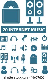 20 carteles de música en internet. vector