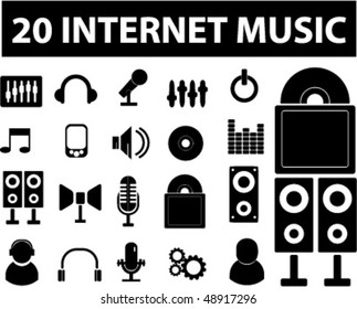 20 carteles de música en internet. vector