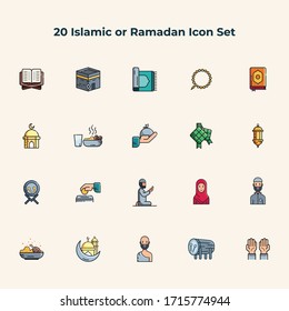 20 Islamische oder Ramadan-Symbolsatz