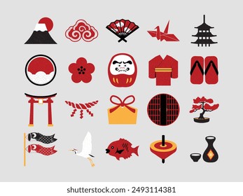 20 Japanese New Year Vector Set