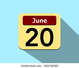 20 June - Vector art of an icon of a calendar