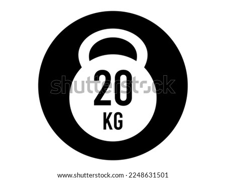 20 kg weight icon. Vector weight in kilograms isolated on white background