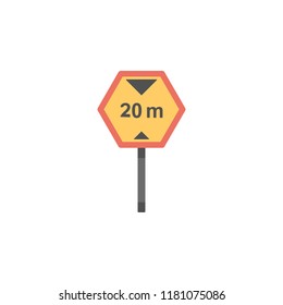 20 km speed limit colored icon. Element of road signs and junctions icon for mobile concept and web apps. Colored 20 km speed limit can be used for web and mobile on white bakgorund