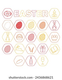 20 Line Art Easter Vectors Of Easter Elements And Easter Ornaments For Easter Sunday