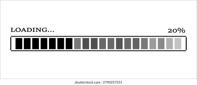 20% loaded loading bar vector illustration