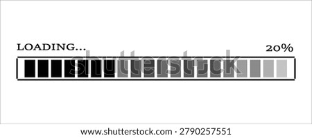 20% loaded loading bar vector illustration