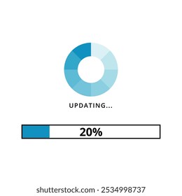 Barra de carga del 20% para Sitios web y recursos gráficos.