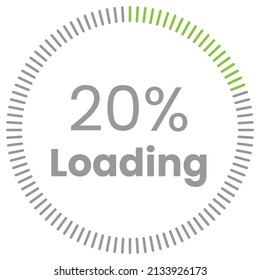 20% Loading. 20% circle diagrams Infographics vector, 20 Percentage ready to use for web design ux-ui