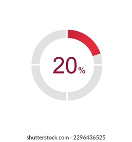 20% Loading. 20% circle diagrams Infographics vector, 20 Percentage ready to use for web design ux-ui.