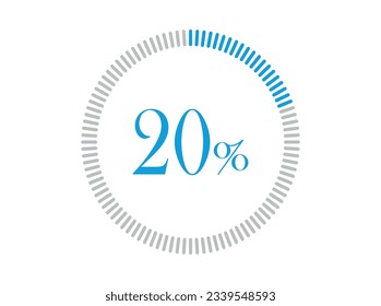 20% Loading. 20% circle diagrams Infographics vector, Percentage ready to use for web design.
