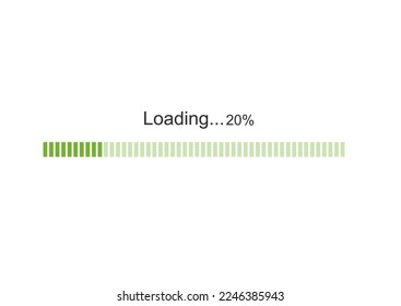 20% loading percentage progress icons loading green sign illustration The concept of  and updating system software