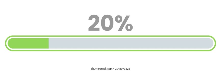 20% Loading. 20% progress bar Infographics vector, 20 Percentage ready to use for web design ux-ui