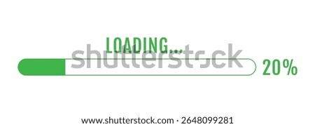 20% Loading, 20% Progress Bar Infographics, Progress Loading Bar Vector Illustration