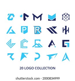 20 Logo abstract collection design vector