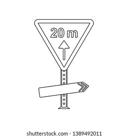 20 m distance icon. Element of road signs and junctions for mobile concept and web apps icon. Outline, thin line icon for website design and development, app development