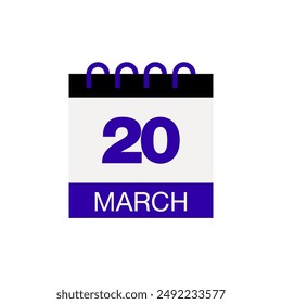 20 march calendar date icon vector eps