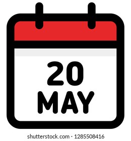 20. May - Calendar Icon - Vector Illustration - Vector