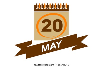 20 May Calendar with Ribbon