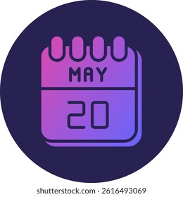 20 May Glyph Circle Gradient Icon