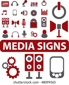 20 Medienzeichen. Vektorgrafik