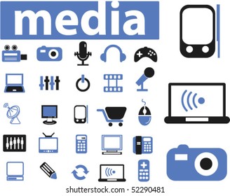 20 media signs. vector