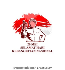 20 Mei, Selamat Hari Kebangkitan Nasional (Translation: May 20, National Awakening Day) vector illustration. Suitable for greeting card, poster and banner.  svg