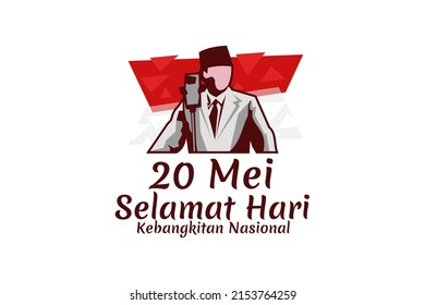 20 Mei, Selamat Hari Kebangkitan Nasional (Translation: May 20, National Awakening Day) vector illustration. Suitable for greeting card, poster and banner.  svg