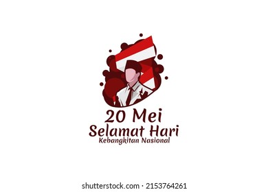 20 Mei, Selamat Hari Kebangkitan Nasional (Translation: May 20, National Awakening Day) vector illustration. Suitable for greeting card, poster and banner.  svg