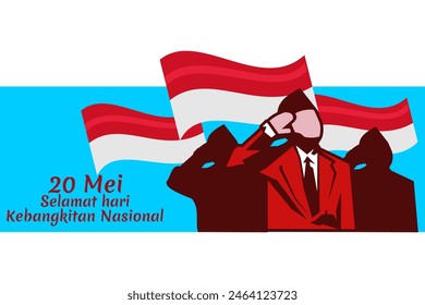 20 Mei, Selamat Hari Kebangkitan Nasional (Traducción: 20 de mayo, Día Nacional del Despertar) Ilustración vectorial. Adecuado para tarjeta de felicitación, póster y Anuncio.