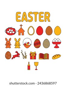 20 Minimalist Easter Vectors Of Easter Elements And Easter Ornaments For Easter Sunday