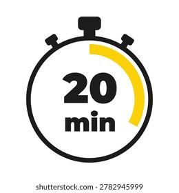 20 minute time clock countdown number icon design