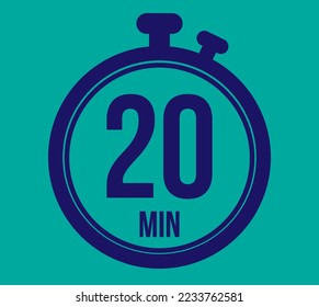 20 minutes. Stopwatch vector icon. Vector with schedule timer for appointments and tasks