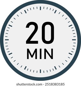 20 minutos temporizador azul design vetor eps 10	
