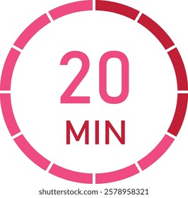 20 minutes timer red design vector eps 10