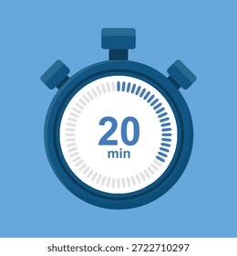Temporizador de 20 minutos, ícone do vetor do cronômetro. Ícone de cronômetro em estilo simples. Ilustração de estoque de vetor.