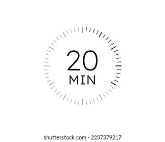 20 minutes timers Clocks, Timer 20 min icon vector