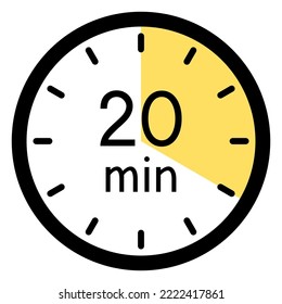20 minutes,concept of time,timer illustration,vector.
