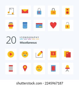 20 Miscellaneous Flat Color icon Pack like school school text education education