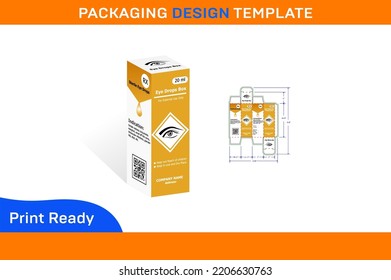 20 ml EYE DROPS BOX PACKAGING DESIGN TEMPLATE