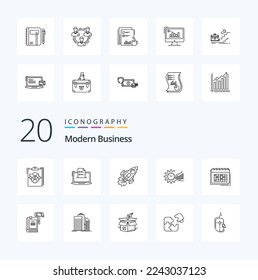 20 Modern Business Line icon Pack like launch business business startup skills
