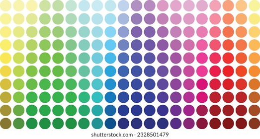 20 monochrome color palette in circle shape, vector illustration.