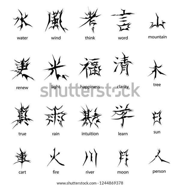 Most Popular Japanese Kanji Japanese Stock Vector Royalty Free