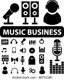 20 music business signs. vector