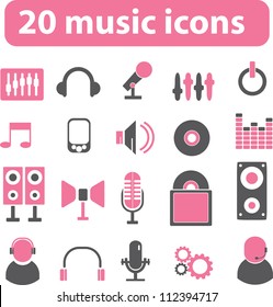 20 music icons set, vector