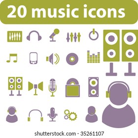 20 music icons. vector