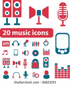 20 music icons. vector