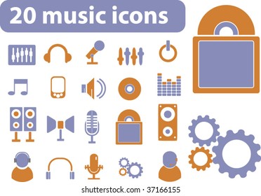 20 Musiksymbole. Vektorgrafik