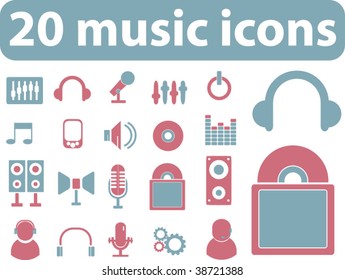 20 íconos musicales. vector